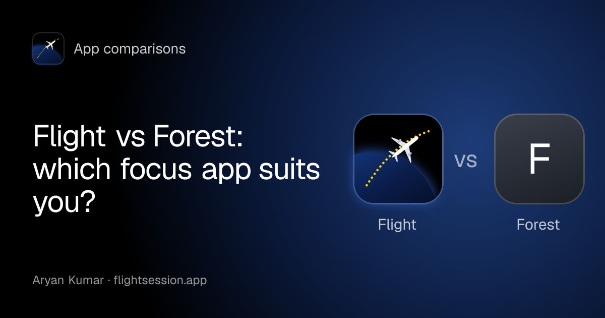 The Flight app mark beside Forest: the cover of “Flight vs Forest: which focus app suits you?”