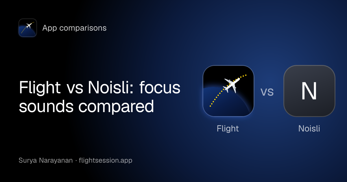 The Flight app mark beside Noisli: the cover of “Flight vs Noisli: focus sounds compared”
